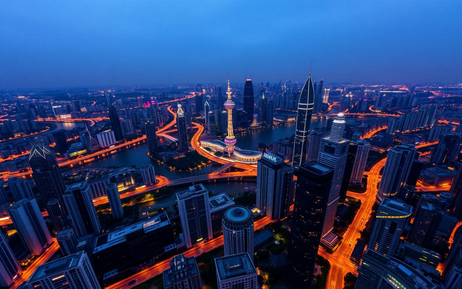 Guangzhou skyline at twilight - Sourcing headquarters of Globelink Trading